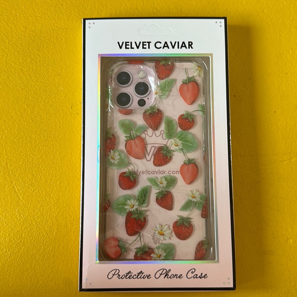 Velvet Caviar iPhone 12 Pro Max Strawberry case NWT